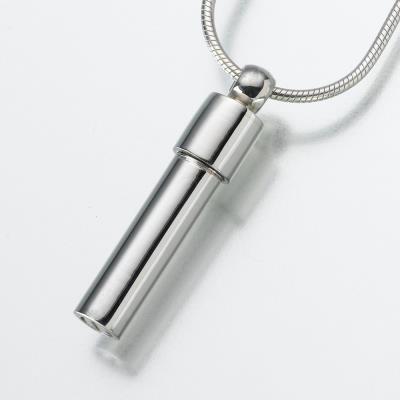 sterling silver double chamber cylinder cremation pendant necklace